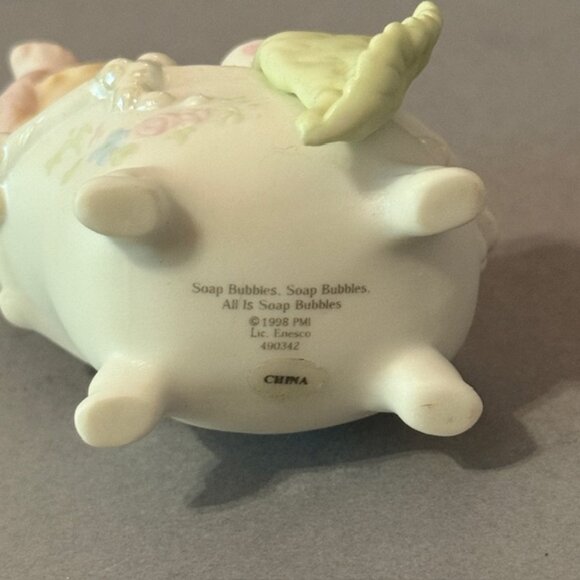Vintage Precious Moments Figurine Enesco Birthday Gift Soap Bubbles Bath Tub Mug - Picture 3 of 3